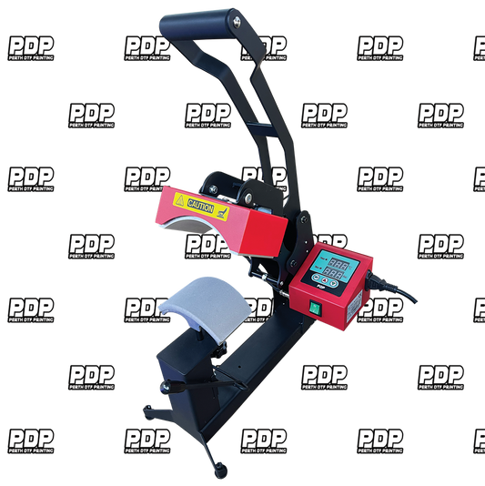Red cap heat press open from PerthDTfprinting in stock in Perth 