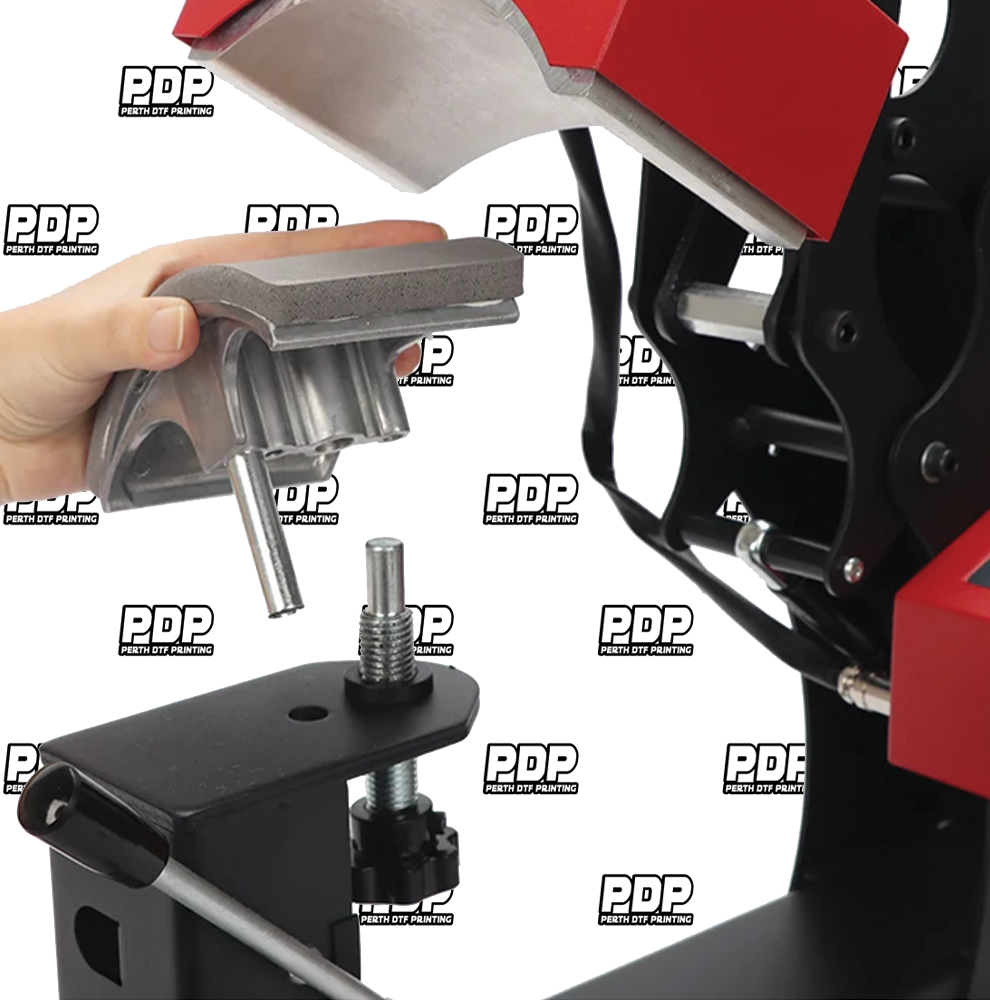 Curved plate from a cap heat press 