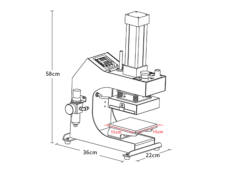 Heat Press Single Station 15x15cm Pneumatic – Full Auto | High Opening | Foot Pedal | Perth Stock