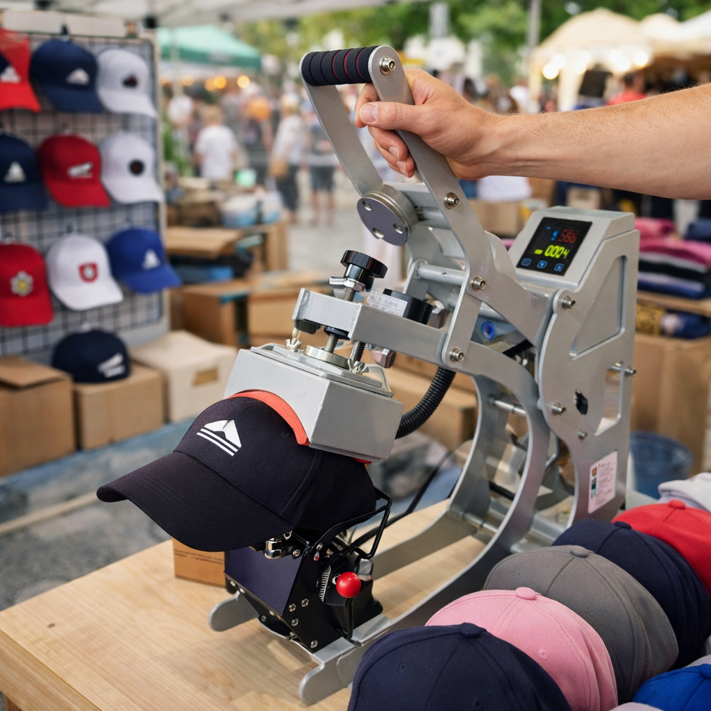Cap Heat Press Machine semi-automatic Rental (Perth)