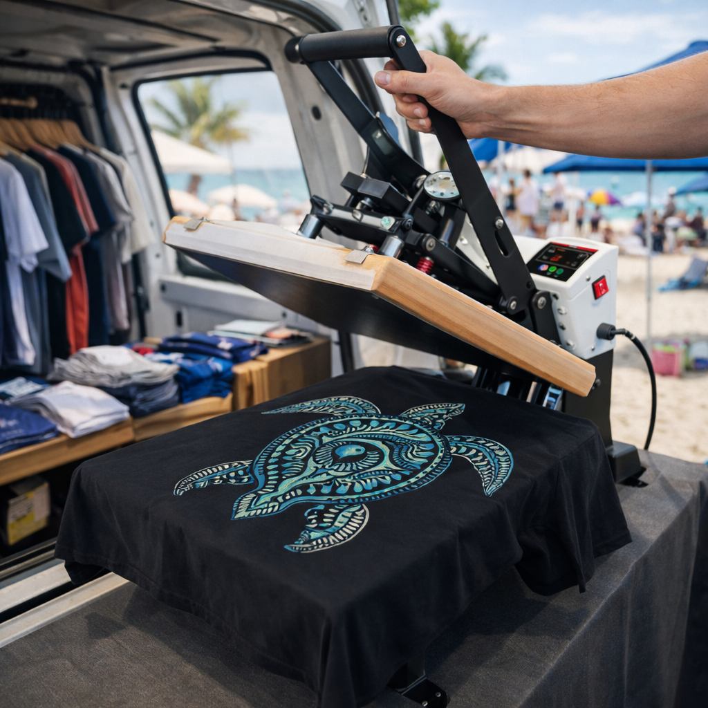 Heat Press Machine Rental – 38×38cm Semi-Auto with Drawer (Perth)